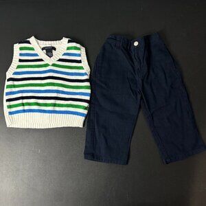 Nautica - Sweatervest and Pants Set - 12/18mo - Navy